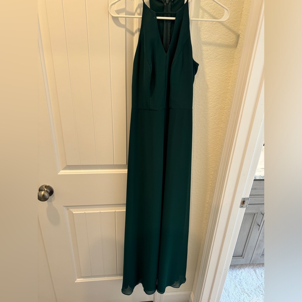 Long dark green dress